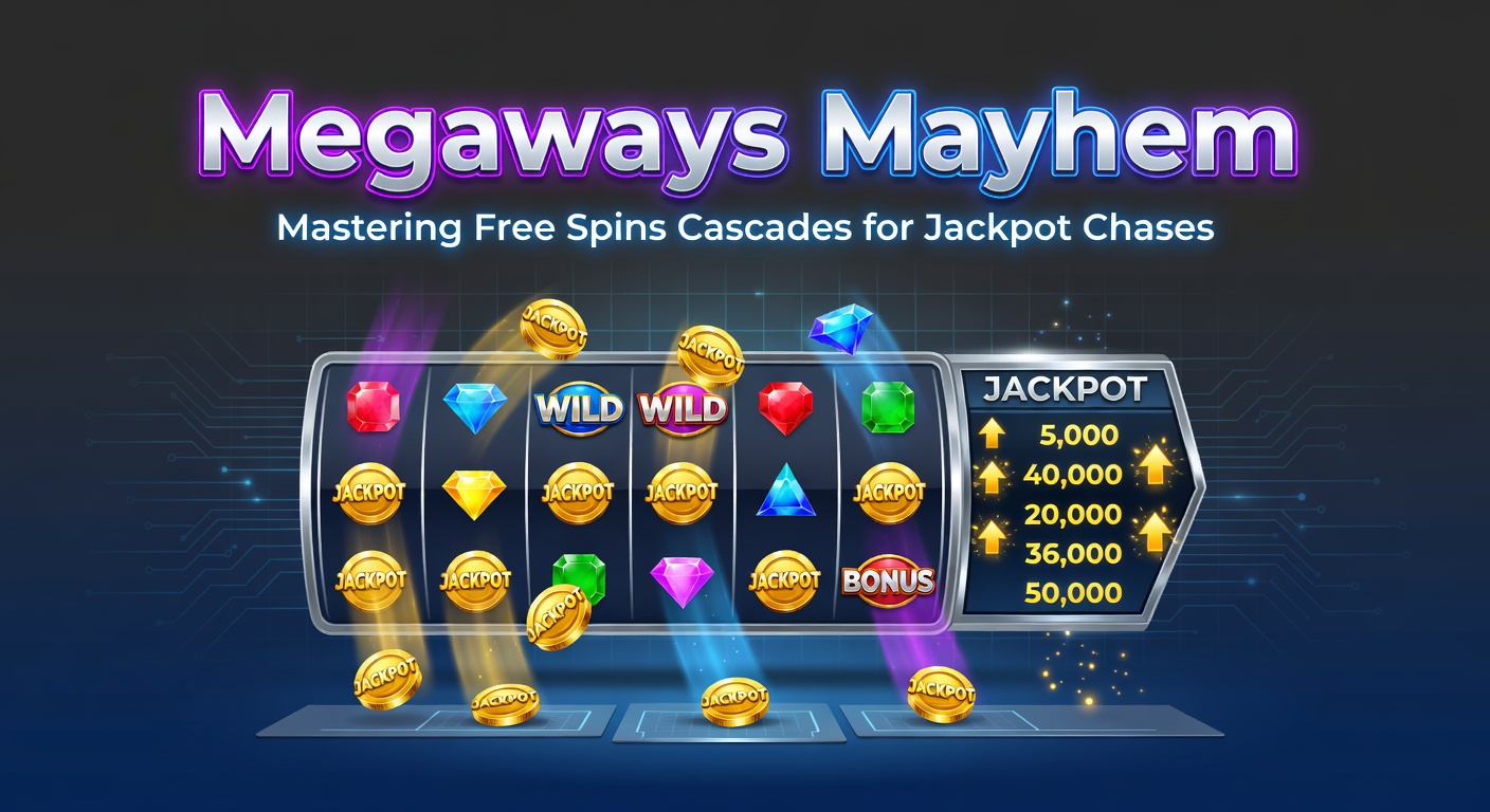 Vibrant Megaways slot reels cascading with winning symbols and free spins triggers lighting up the screen